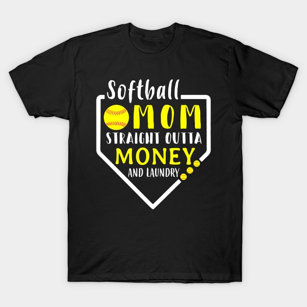 Softball Mom Straight Outta Money Laundry Detergent T-Shirt by gotravele store